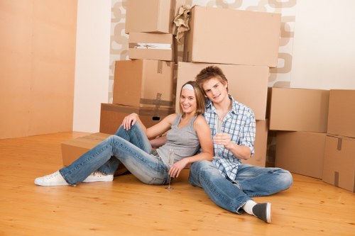 Moving team preparing items safely during a man and van service