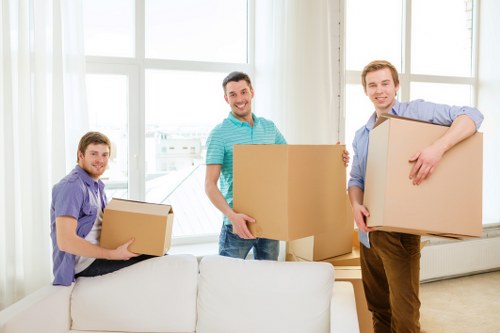 Protective moving process with safe handling near property access