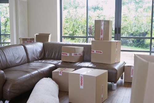 Boxes and furniture prepared for a local Bayswater removal service
